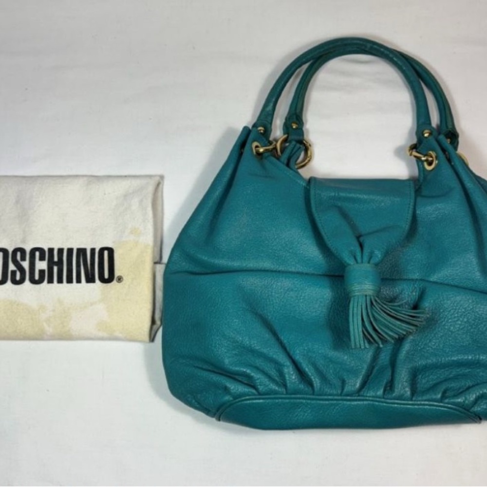 Moschino Turquoise Leather Shoulder Bag